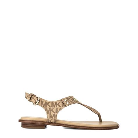 michael kors logo plate leather sandal|michael kors sandals price.